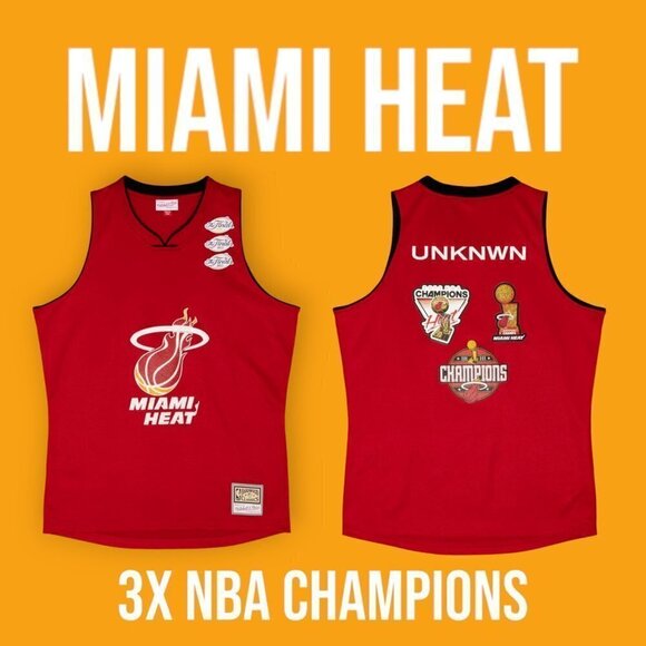 RARE Mitchell & Ness x UNKNWN Miami Heat Basketball Jersey Size Small MSRP $250